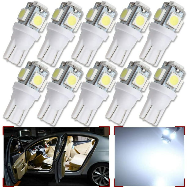 5pcs T10 168 194 501 W5W 5050 SMD 1-LED Car Wedge Turn Interior Light Lamp Bulb 